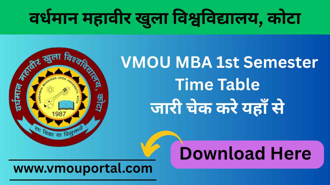 VMOU MBA 1st Semester Time Table